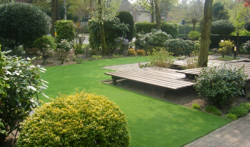 Artificial grass terrace