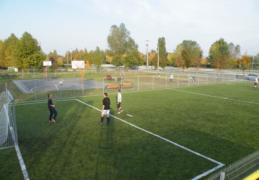 Football court - Futsal field with black rubber infill